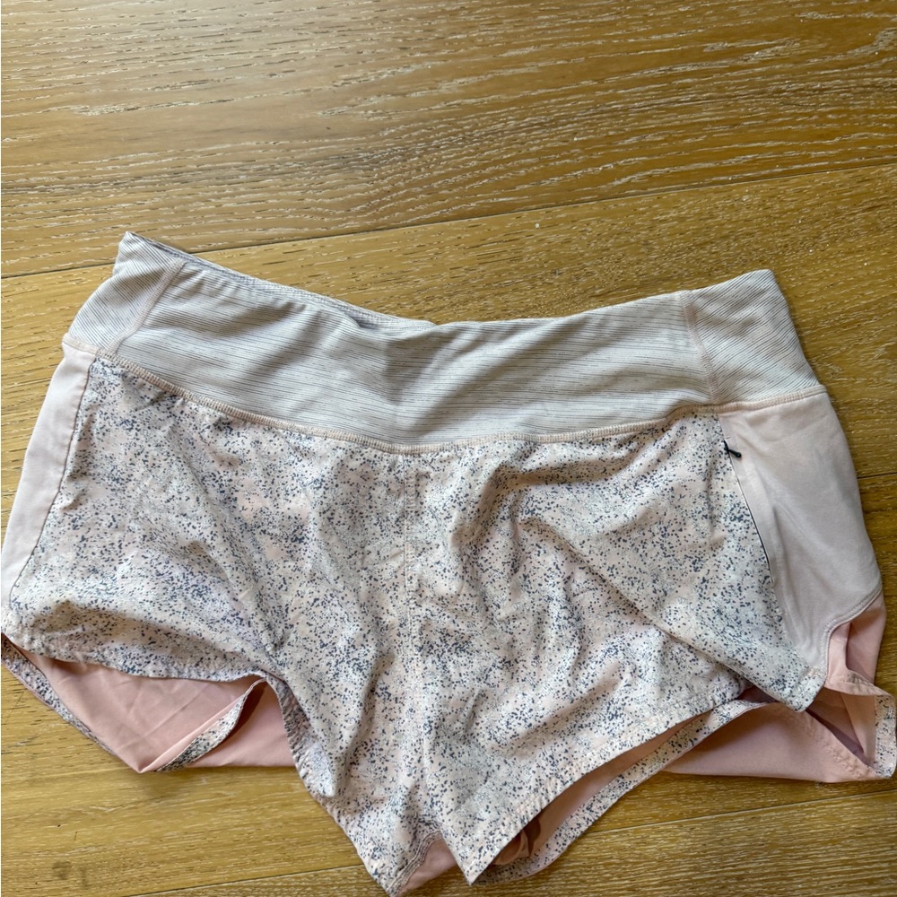 Outdoor Voices Pink and Gray Speckled shorts